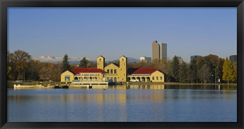 Framed Buildings at the waterfront, City Park Pavilion, Denver, Colorado, USA Print