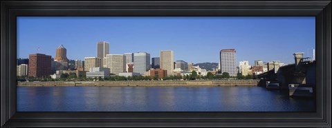 Framed Buildings on the waterfront, Portland, Oregon Print