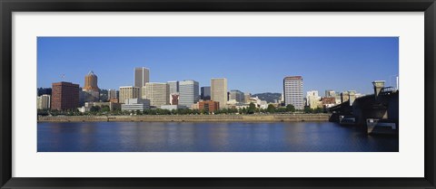 Framed Buildings on the waterfront, Portland, Oregon Print