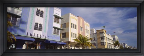 Framed Art Deco Hotel, Ocean Drive, Miami Beach, Florida Print