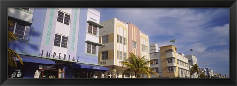 Framed Art Deco Hotel, Ocean Drive, Miami Beach, Florida Print