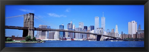 Framed New York Skyline with Twin Towers Print