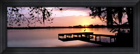 Framed Sunrise Over Lake Whippoorwill, Orlando, Florida, USA Print