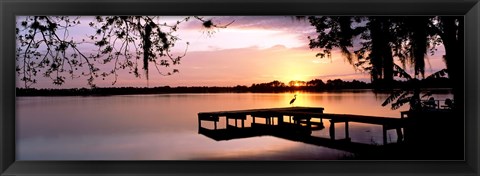 Framed Sunrise Over Lake Whippoorwill, Orlando, Florida, USA Print