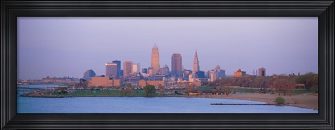 Framed Skyline from the Water, Cleveland, Ohio Print