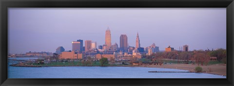 Framed Skyline from the Water, Cleveland, Ohio Print