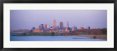 Framed Skyline from the Water, Cleveland, Ohio Print