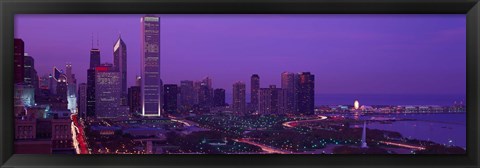 Framed Evening Chicago IL USA Print