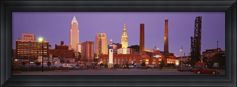 Framed Skyline, Cleveland, Ohio, USA Print