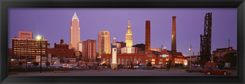 Framed Skyline, Cleveland, Ohio, USA Print