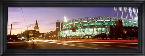 Framed Low angle view of a baseball stadium, Jacobs Field, Cleveland, Ohio, USA Print