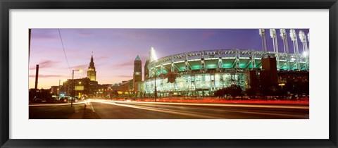 Framed Low angle view of a baseball stadium, Jacobs Field, Cleveland, Ohio, USA Print