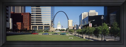 Framed Buildings in a city, Gateway Arch, Old Courthouse, St. Louis, Missouri, USA Print