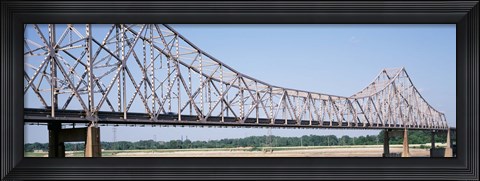 Framed USA, Missouri, St. Louis, Martin Luther King Jr Memorial Bridge over Mississippi River Print