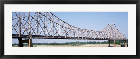 Framed USA, Missouri, St. Louis, Martin Luther King Jr Memorial Bridge over Mississippi River Print