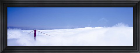 Framed San Francisco Golden Gate Bridge California in smog Print