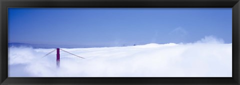 Framed San Francisco Golden Gate Bridge California in smog Print