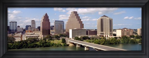 Framed Buildings in a city, Town Lake, Austin, Texas, USA Print