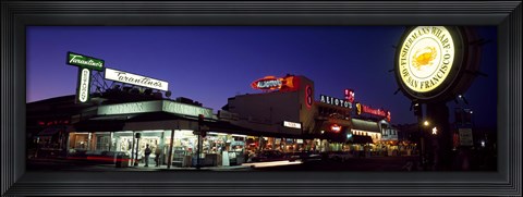 Framed Tourists at a restaurant, Fisherman&#39;s Wharf, San Francisco, California, USA Print