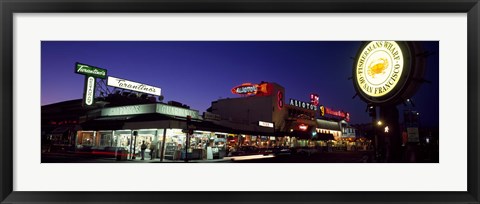 Framed Tourists at a restaurant, Fisherman&#39;s Wharf, San Francisco, California, USA Print