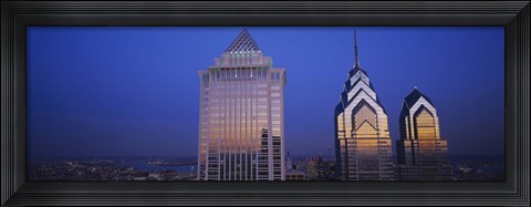Framed Mellon Bank Center at Night, Liberty Place, Philadelphia Print