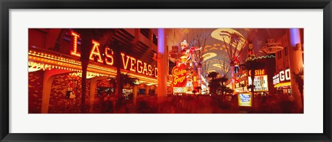 Framed View of Fremont Street Las Vegas NV USA Print