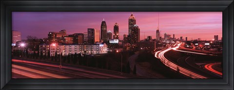 Framed Atlanta, Georgia (purple sky) Print