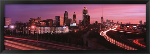 Framed Atlanta, Georgia (purple sky) Print