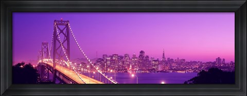 Framed Bay Bridge at Night, San Francisco Print