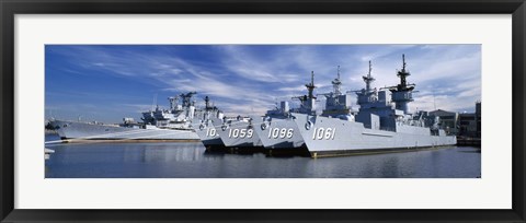 Framed Warships at a naval base, Philadelphia, Philadelphia County, Pennsylvania, USA Print