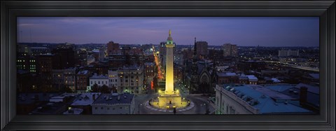 Framed High angle view of a monument, Washington Monument, Mount Vernon Place, Baltimore, Maryland, USA Print