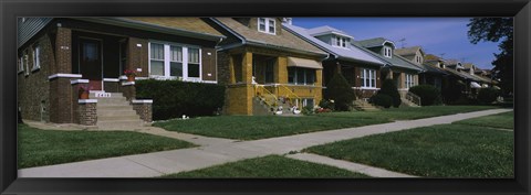 Framed Bungalows in a row, Berwyn, Chicago, Cook County, Illinois, USA Print