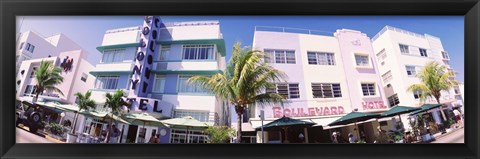 Framed Low angle view of buildings in a city, Miami Beach, Florida, USA Print