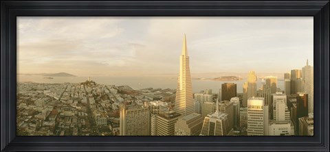 Framed USA, California, San Francisco, Skyline with Transamerica Building Print