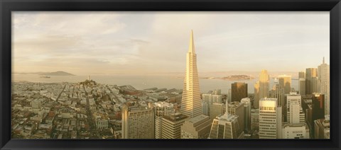 Framed USA, California, San Francisco, Skyline with Transamerica Building Print