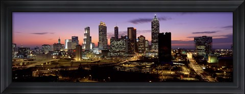 Framed Skyline At Dusk, Cityscape, Skyline, City, Atlanta, Georgia, USA Print