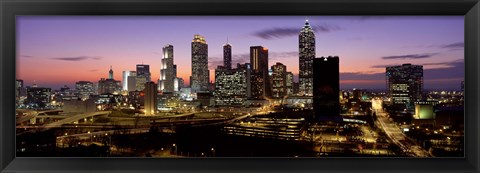 Framed Skyline At Dusk, Cityscape, Skyline, City, Atlanta, Georgia, USA Print