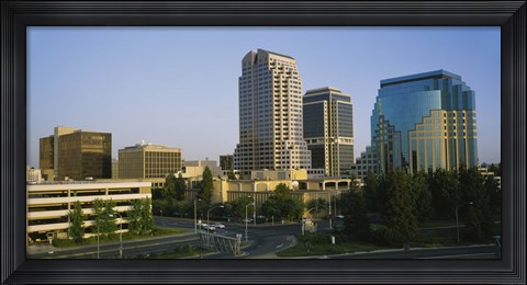Framed Skyscrapers in a city, Sacramento, California, USA Print