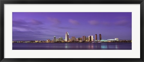 Framed USA, California, San Diego, dusk Print