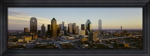 Framed High angle view of buildings in a city, Dallas, Texas, USA Print