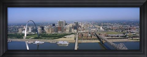 Framed High angle view of buildings in a city, St. Louis, Missouri, USA Print
