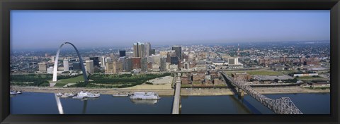 Framed High angle view of buildings in a city, St. Louis, Missouri, USA Print