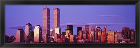 Framed Manhattan skyline with the Twin Towers, New York City, New York State, USA Print