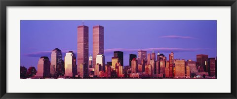 Framed Manhattan skyline with the Twin Towers, New York City, New York State, USA Print