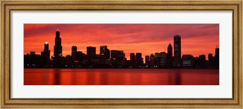 Framed Skyscrapers at the waterfront, Chicago, Illinois, USA Print