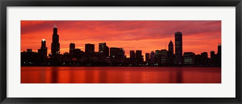 Framed Skyscrapers at the waterfront, Chicago, Illinois, USA Print