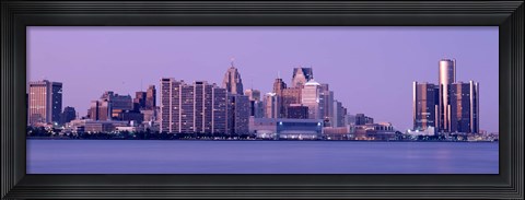Framed USA, Michigan, Detroit, twilight Print