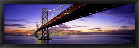 Framed Bay Bridge at Twilight Print