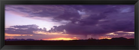 Framed Thunderstorm clouds at sunset, Phoenix, Arizona, USA Print
