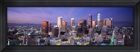 Framed Night, Skyline, Cityscape, Los Angeles, California, USA Print